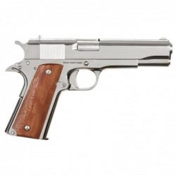 View 1 - Armscor Rock Island 1911, Full Size, 38 Super, 5" Barrel, Steel Frame, Polished Nickel Finish, Wood Grips, Fixed Sights, 9Rd, 1