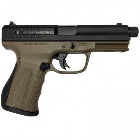 FMK Firearms Elite Plus, Striker Fired, Compact Pistol, 9MM, 4.5" Threaded Barrel, Polymer Frame, Optic Ready Slide, Burnt Bron