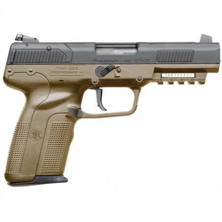 FN America Five-seveN, Striker Fired, Full Size, 5.7x28MM, 4.8" Barrel, Polymer Frame, Flat Dark Earth Finish, Adjustable Sight