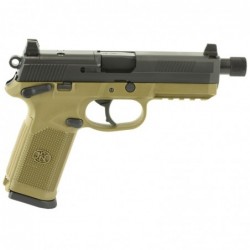 View 2 - FN America FNX-45, Tactical, Semi-automatic, DA/SA, Full Size Pistol, 45 ACP, 5.3" Threaded Barrel, Polymer Frame , FDE/Black,