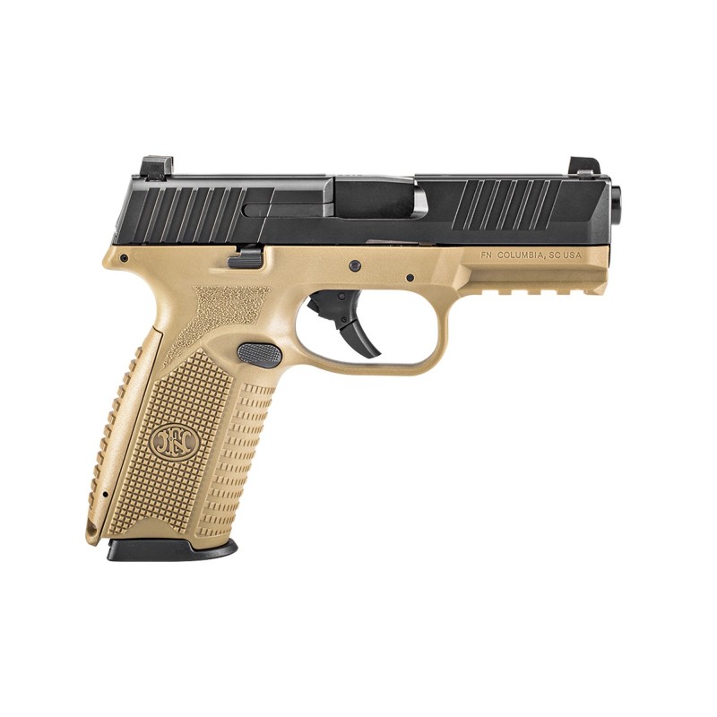 FN America FN 509, Semi-automatic, Striker Fired, Full Size Pistol, 4" Barrel, Polymer Frame, FDE/Black Finish, 17Rd, 2 Mags, N