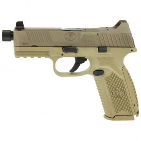 FN America FN 509 Tactical, Semi-automatic, Striker Fired, Full, 9MM, 4.5" Barrel, Polymer Frame, Flat Dark Earth, 3-10Rd Magaz