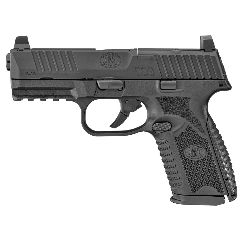 FN America FN 509M, MRD, Semi-automatic, Striker Fired, Mid-Size, 9MM, 4" Barrel, Polymer Frame, Black Finish, 2-15Rd, Non-Manu