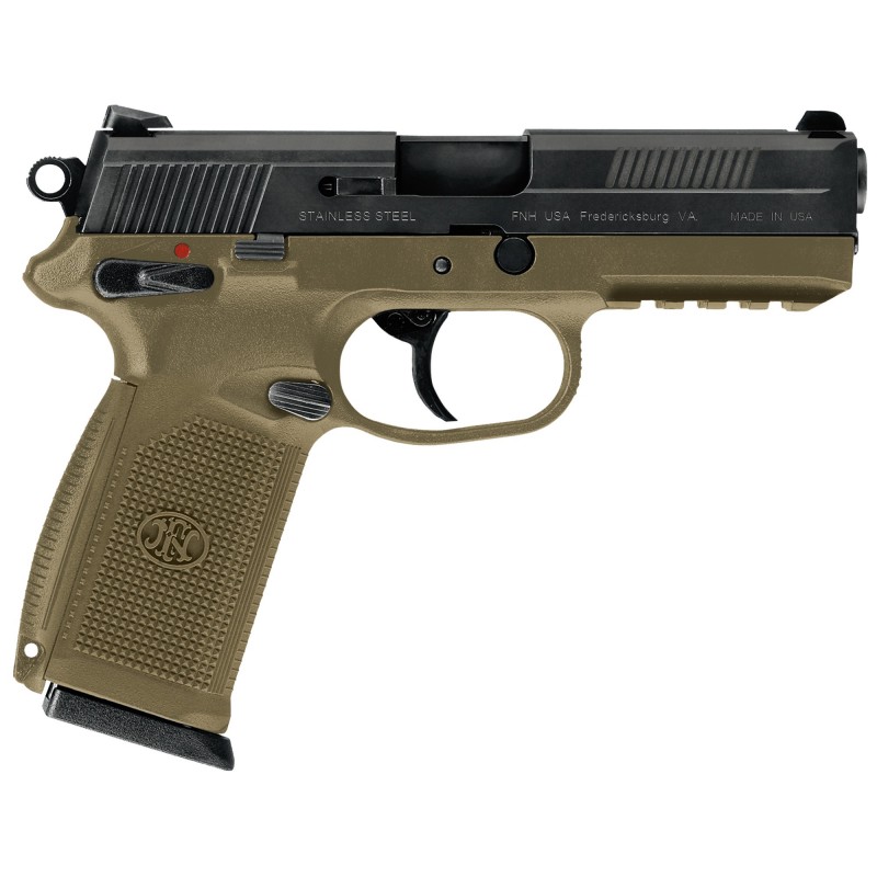 FN America FNX-45, DA/SA, Full Size, 45ACP, 4.5" Barrel, Polymer Frame, Flat Dark Earth Finish, Fixed Sights, 3-10Rd Magazines,