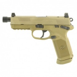 FN America FNX-45 Tactical, DA/SA, Semi-automatic, Full Size Pistol, 45 ACP, 5.3" Threaded Barrel, Polymer Frame, Flat Dark Ear