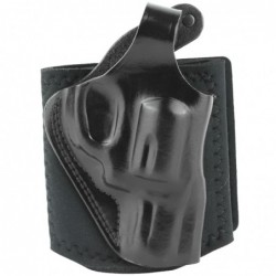 Galco Ankle Glove Ankle Holster, Fits J Frame with 2" Barrel, Right Hand, Black Leather AG160B