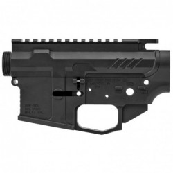 Grey Ghost Precision AR-15 Billet Receiver Set, 223 Rem/556NATO, Black Finish, Flared Magazine Well, Functions with Nearly all