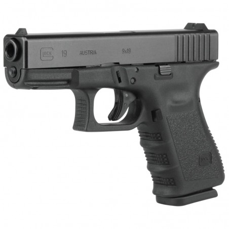 Glock 19, Striker Fired, Compact, 9MM, 4.02" Barrel, Polymer Frame, Matte Finish, Fixed Sights, 10Rd, 2 Magazines 1950201