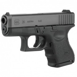 Glock 26, Striker Fired, Sub Compact, 9MM, 3.43" Barrel, Polymer Frame, Matte Finish, Fixed Sights, 10Rd, 2 Magazines 2650201