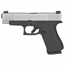 Glock 48, Semi-automatic, Striker Fired, Compact, 9MM, 4.17" Barrel, Polymer Frame, Silver Finish, 10Rd, 2 Mags, AmeriGlo Bold