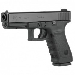 Glock 20SF, Full Size, 10MM, 4.61" Barrel, Polymer Frame, Matte Finish, Fixed Sights, 10Rd, 2 Magazines PF2050201