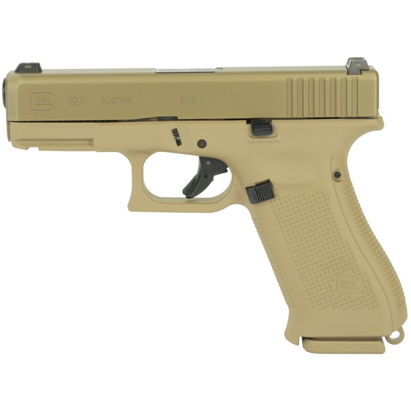 Glock 19X, Striker Fired, Compact, 9MM, 4.02" Marksman Barrel, Polymer Frame, Coyote Finish, Glock Night Sights, Coyote Color P