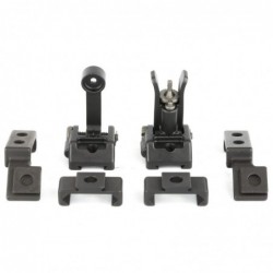 Griffin Armament M2 Sight Deploy Kit, Front/Rear Folding Sights, Fits Picatinny Rails, Matte Black Finish, Includes 12 O'Clock