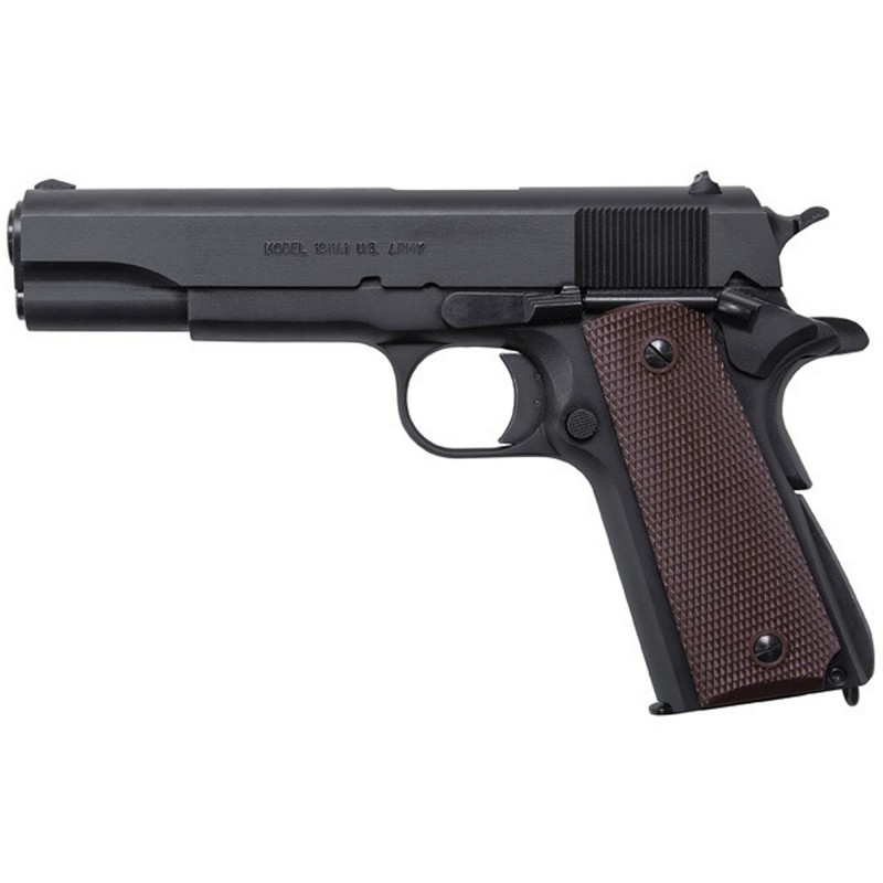 Auto Ordnance 1911, Full Size Pistol, 45 ACP, 5" Barrel, Steel Frame, Matte Black Finish, Plastic Grips, 7Rd, GI Specs 1911BKO