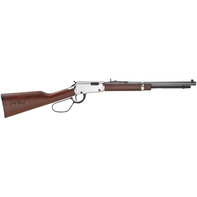 Henry Repeating Arms Frontier Carbine Evil Roy Lever, 22LR, 16.5" Barrel, 1:16 Twist, Silver Finish, Walnut Stock, Adjustable/B