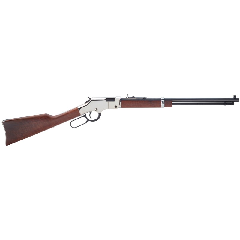 Henry Repeating Arms Silver Boy, Lever Action Rifle, 22LR, 20" Barrel, Nickel Finish, Walnut Stock, Adjustable Buckhorn Rear Si