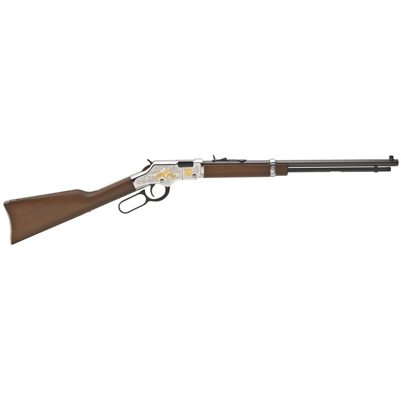 Henry Repeating Arms Golden Boy, Second Amendment Tribute, Lever Action, 22 LR, 20" Octagon Barrel, Engraved Nickel Receiver, W