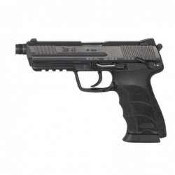 HK 45 Tactical, V1, DA/SA, Full Size, 45ACP, 5.2" Threaded Barrel, Polymer Frame, Black Finish, Suppressor Sights With Tritium