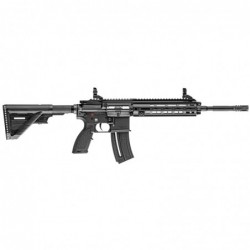 HK HK416, 22LR, Semi-automatic, AR-15, 16.1" Threaded Barrel, 1/2X28 Threads, Black Finish, Synthetic Stock, Right Hand, 1 Mag,