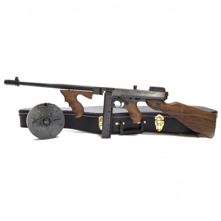 Auto Ordnance T1, Semi-automatic, 45ACP, 16.5" Barrel, Black Finish, Walnut Stock, Adjustable Sights, 1-20Rd Stick Magazine & 1