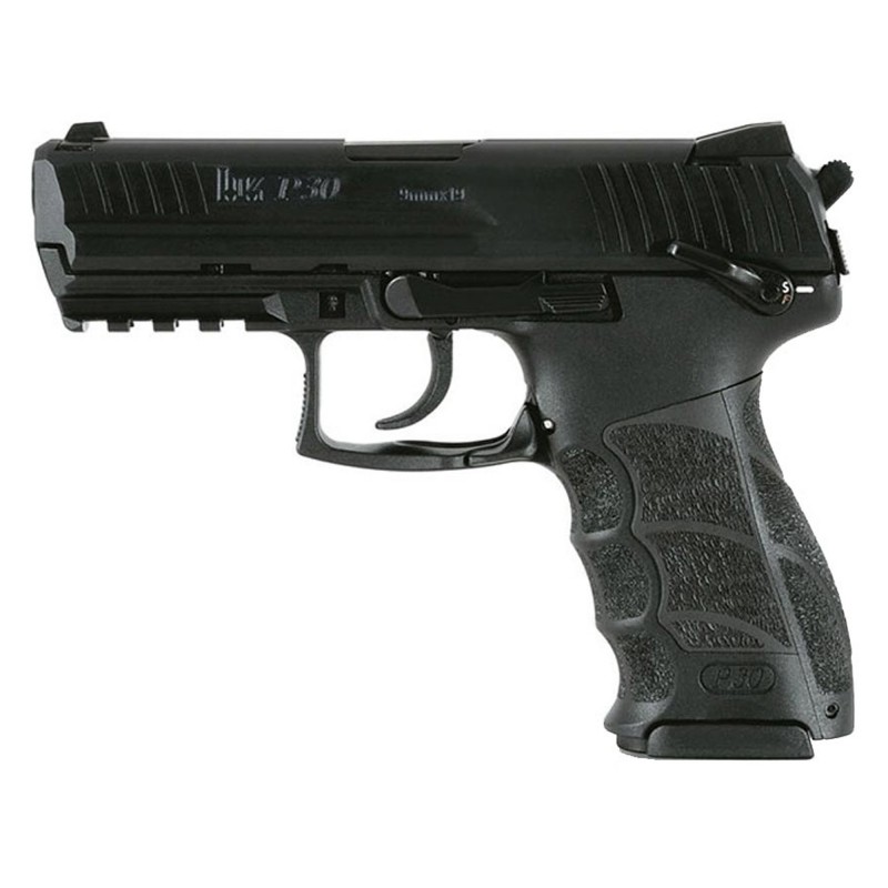 HK P30, V1, LEM Double Action Only, Full Size, 9MM, 3.85" Barrel, Polymer Frame, Black Finish, 3 Dot Sights, 15Rd, 2 Magazines