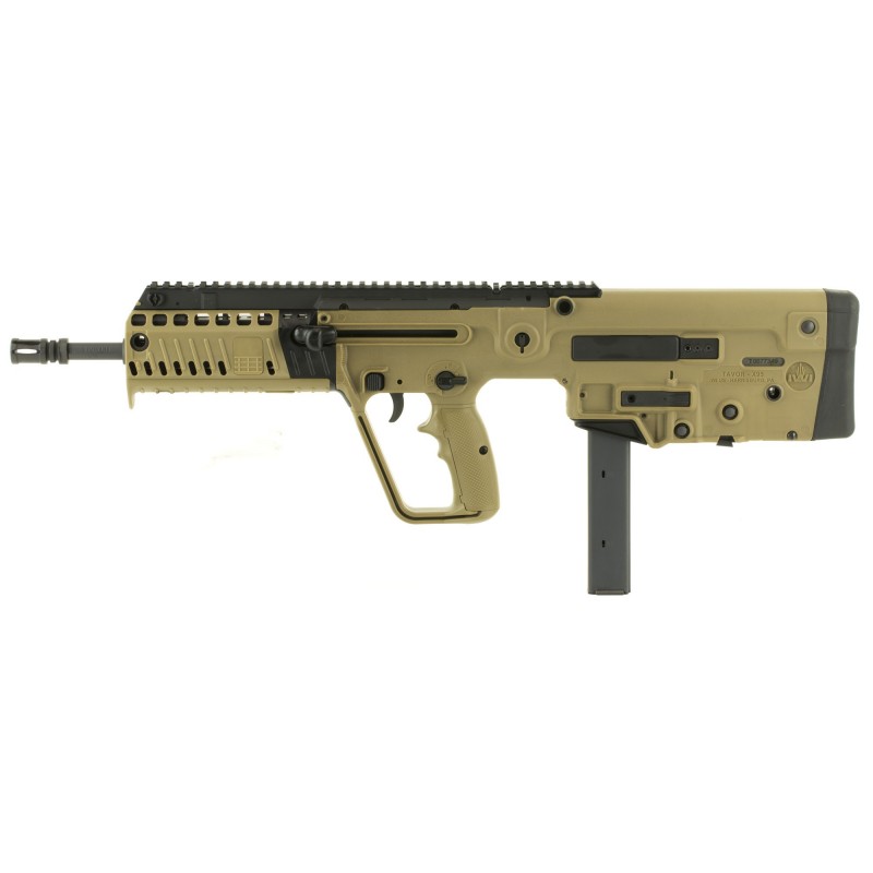 IWI US, Inc Tavor X95, Semi-automatic, 9MM, 17" Barrel, Flat Dark Earth Finish, Bullpup, 1 Mag, 32Rd, Adjustable Sights XFD17-9