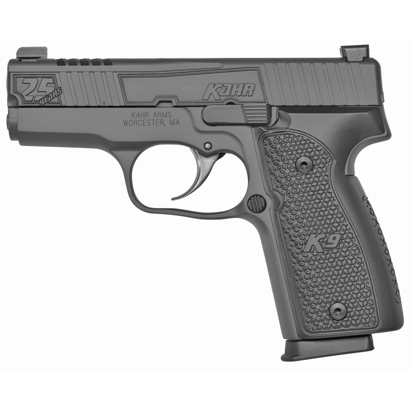 Kahr Arms K9, Double Action Only, Sub Compact, 9MM, 3.5" Barrel, Steel Frame, Sniper Gray Cerakote Finish, Aluminum Grips, 1 8R