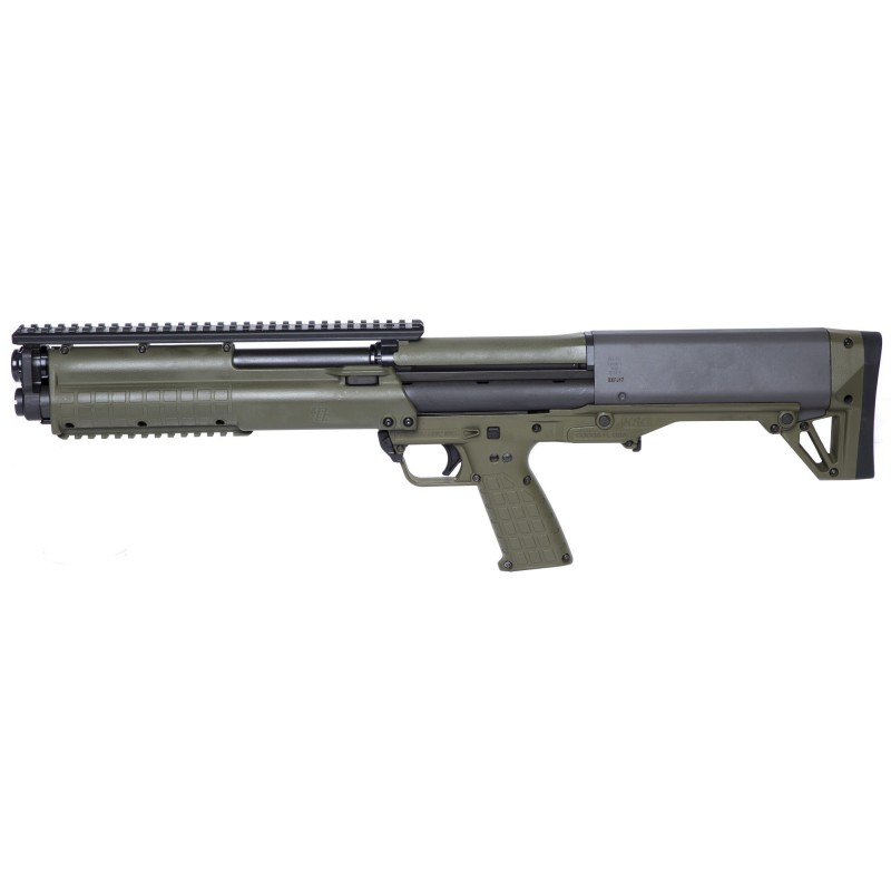 Kel-Tec KSG, Pump Action Shotgun, 12 Gauge, 3" Chamber, 18.5" Barrel, Green Finish, Synthetic Stock, Tactical Handguard with Ra