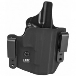 L.A.G. Tactical, Inc. Defender Series, OWB/IWB Holster, Fits Glock 48, Kydex, Right Hand, Black Finish 1063