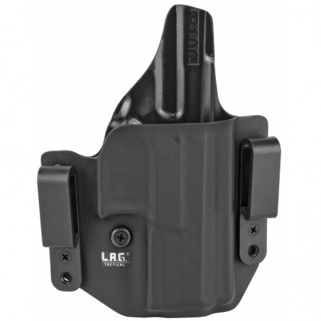 L.A.G. Tactical, Inc. Defender Series, OWB/IWB Holster, Fits CZ P-10 C, Kydex, Right Hand, Black Finish 17014