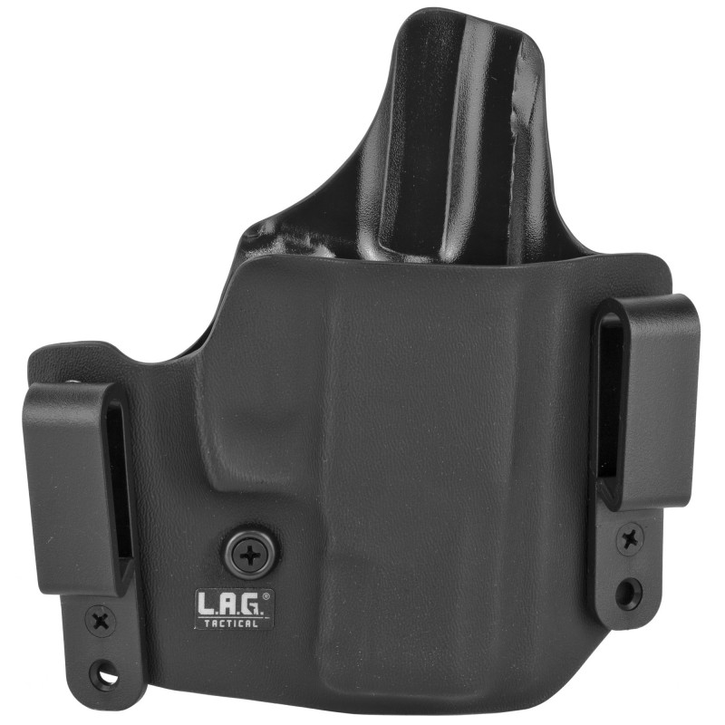 L.A.G. Tactical, Inc. Defender Series, OWB/IWB Holster, Fits Taurus PT111 Millenn G2, Kydex, Right Hand, Black Finish 18010