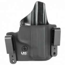 L.A.G. Tactical, Inc. Defender Series, OWB/IWB Holster, Fits S&W M&P Shield 9/40, Kydex, Right Hand, Black Finish 4007