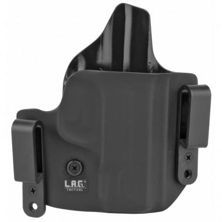 L.A.G. Tactical, Inc. Defender Series, OWB/IWB Holster, Fits S&W M&P Shield .45, Kydex, Right Hand, Black Finish 4043