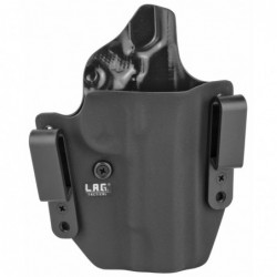L.A.G. Tactical, Inc. Defender Series, OWB/IWB Holster, Fits 1911 4", Kydex, Right Hand, Black Finish 6001