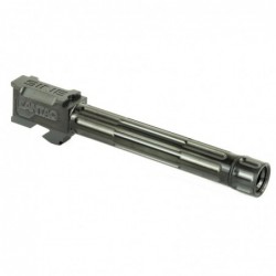 View 2 - LanTac USA LLC 9INE, Barrel, 9MM, Black, Threaded Barrel, 1:10, Fluted, Fits Glock 17 01-GB-G17-TH-BLK