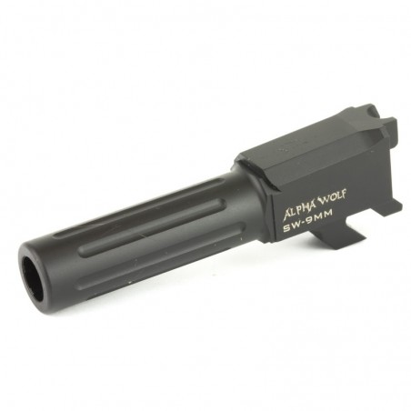 Lone Wolf Distributors AlphaWolf Fluted Barrel, 9MM, 3.1", Salt Bath Nitride Finish, Fits S&W M&P Shield 9 AW-SWS9N