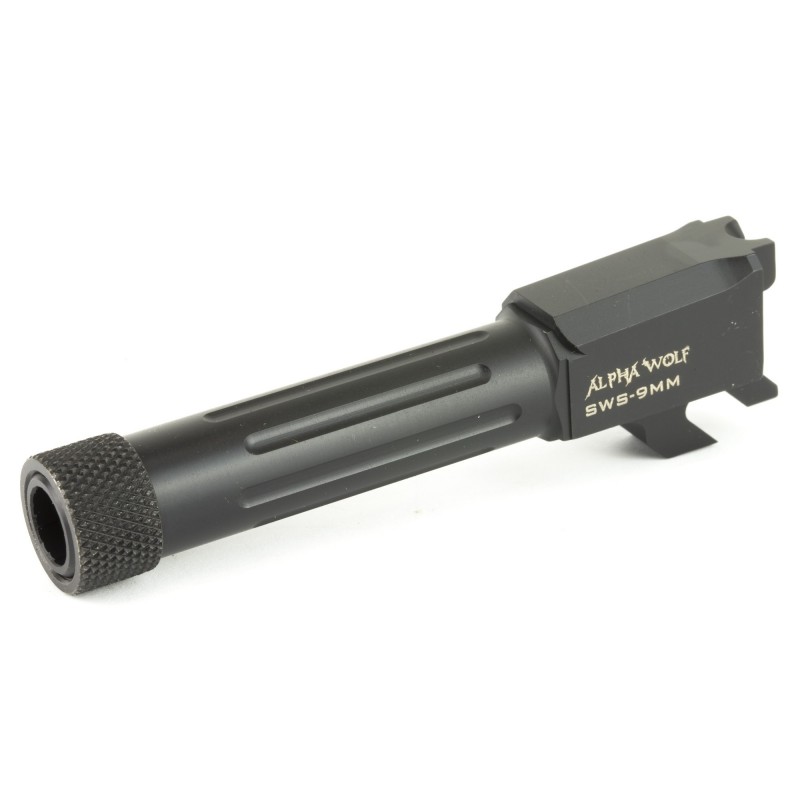 Lone Wolf Distributors AlphaWolf Threaded/Fluted Barrel, 9MM, Salt Bath Nitride Finish, Fits S&W M&P Shield 9 AW-SWS9TH