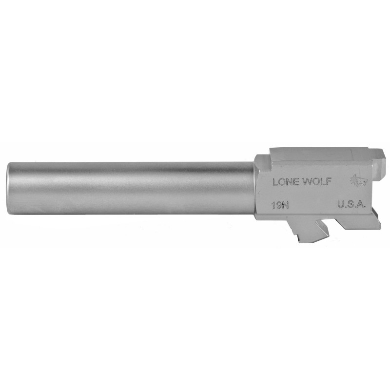 Lone Wolf Distributors AlphaWolf Barrel, 9MM, 4.02", Matte Stainless Steel Finish, Fits Glock 19 LWD-19N