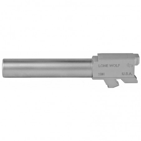 Lone Wolf Distributors AlphaWolf Barrel, 9MM, 4.02", Matte Stainless Steel Finish, Fits Glock 19 LWD-19N