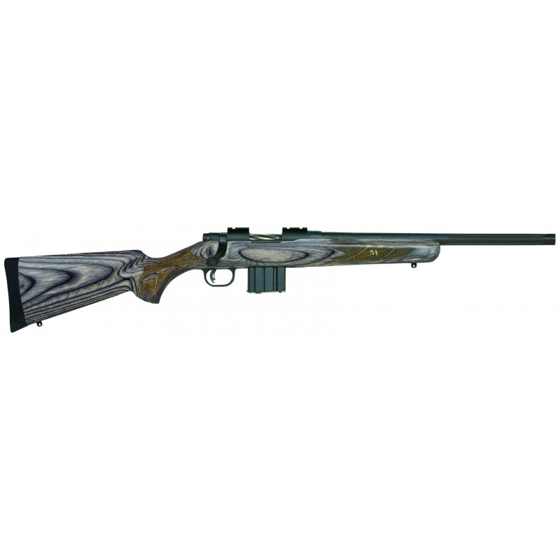 Mossberg MVP Predator, Bolt Action, 223 Rem 556NATO, 18.5"Fluted Barrel, Matte Blue Finish, Gray Laminate Stock, 10Rd, Right Ha