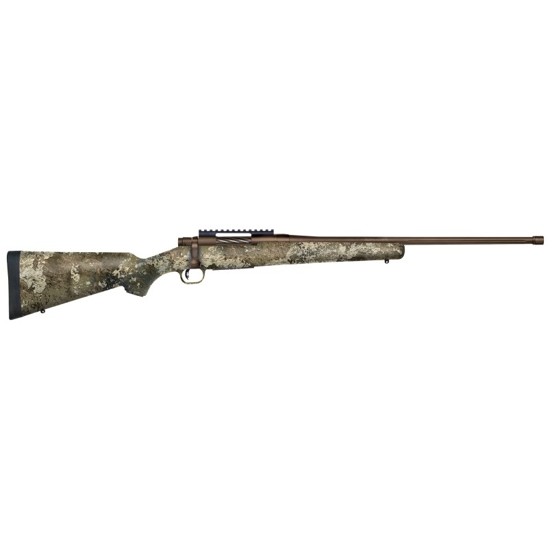 Mossberg Patriot, Predator, Bolt, 308 Win, 22", Brown, Strata Camo, Right Hand, 1 Mag, Fluted/Threaded, 4Rd, Adjustable Trigger