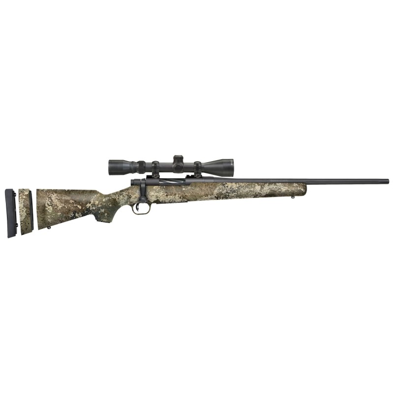 Mossberg Patriot Super Bantam Bolt Action Rifle, 6.5 Creedmoor, 20" Fluted Barrel, Matte Blued Finish, True Timber Strata Camo