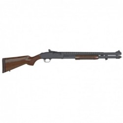 Mossberg 590A1, Retrograde, Pump, 12 Gauge 3", 20", Blue, Wood, Right Hand, Heavy Barrel, 3", Cylinder, 8Rd, Ghost Ring Sight 5