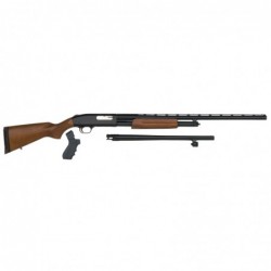 View 1 - Mossberg 500 Combo, Pump Action, 12 Gauge, 3" Chamber, 28" Vent Rib Barrel, Ported, AccuChoke, Blue Finish, Wood Stock, Bead Si