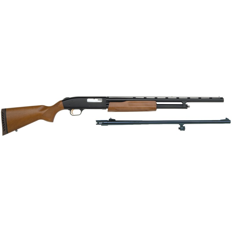 Mossberg 500 Combo, Bantam Youth, Pump Action, 20 Gauge, 3" Chamber, 22" Vent Rib Barrel, AccuChoke, Blue Finish, Wood Stock, B