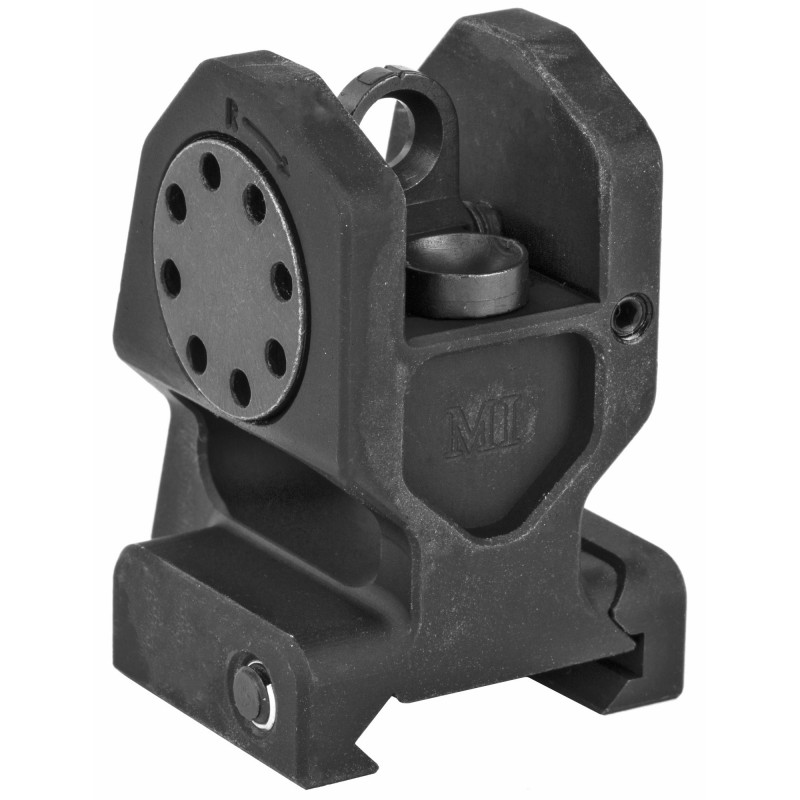 Midwest Industries Combat Rifle Rear Sight, Mil-Spec Height, Standard A2 Rear Sight Aperture, 6061 Aluminum, Black Finish MI-CB