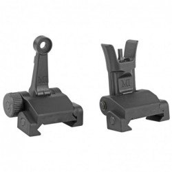View 1 - Midwest Industries Combat Rifle Sight Set, Adjustable Front and Rear Sight, Low Profile, Flip-Up, Includes A2 Sight Tool, Black