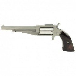 North American Arms The Earl, Single Action, 22WMR, 4" Barrel, Steel Frame, Stainless Finish, Wood Grips, Fixed Sights, 5Rd NAA