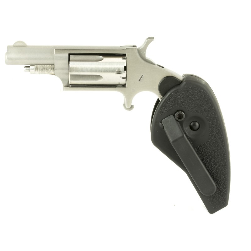 North American Arms Mini Revolver, Single Action, 22LR/22WMR, 1.625" Barrel, Steel Frame, Stainless Finish, Fixed Sights, 5Rd,