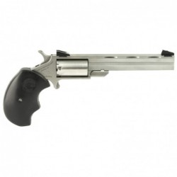 View 2 - North American Arms Mini Master, Single Action, 22LR/22WMR, 4" Barrel, Steel Frame, Stainless Finish, Rubber Grips, Fixed Sight